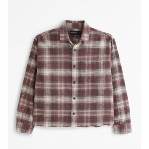 Abercrombie & Fitch Cropped Flannel Button Down